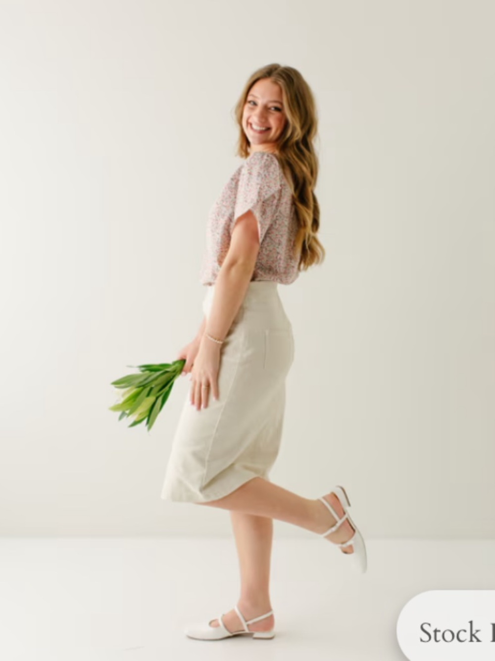Women’s size 6 Main Street Exchange “Sara” skirt in Alabaster, stretch denim - Picture 2 of 8